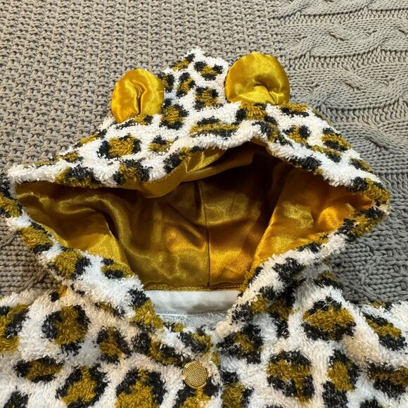 Vintage Handmade Leopard Toweling/Outdoor Hooded Baby Sack ~ 3/6Ml - Picture 2 of 13